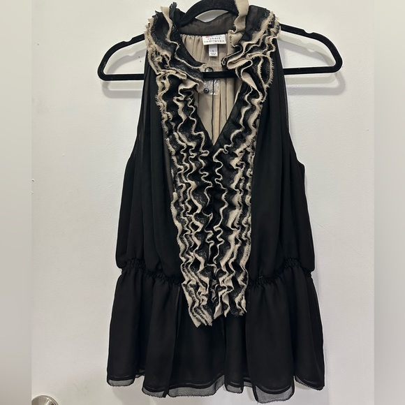 Robert Rodriguez Tops - NWT! Neiman Marcus Robert Rodriguez Black and Cream Ruffled Top Sz L